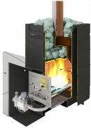 Банная газо-дровяная печь Каминика ПБ 22-У/Г/ сетка