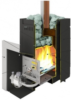 Банная газо-дровяная печь Каминика ПБ 18-У/Г