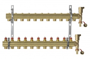 DANFOSS, Коллекторная группа FHF-11 set с клапанными вставками, 11 контуров