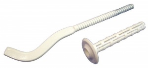 Кронштейн с дюбелем, белый 160 мм